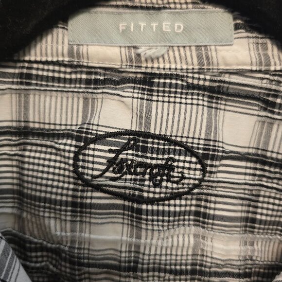 FOXCROFT BLACK WHITE BUTTON UP SHIRT 3/4 SLEEVES FITTED SIZE 10 - Picture 2 of 6